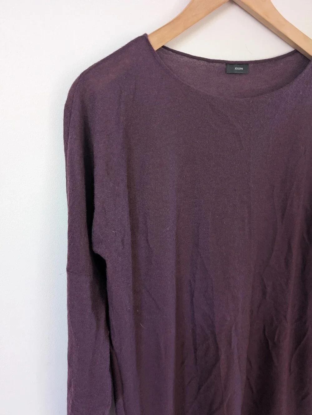 Joseph 100% Fine Cashmere Tunic Long Sweater Aubergine Purple Color M Medium